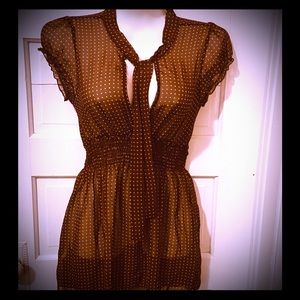 Sheer polka dot blouse